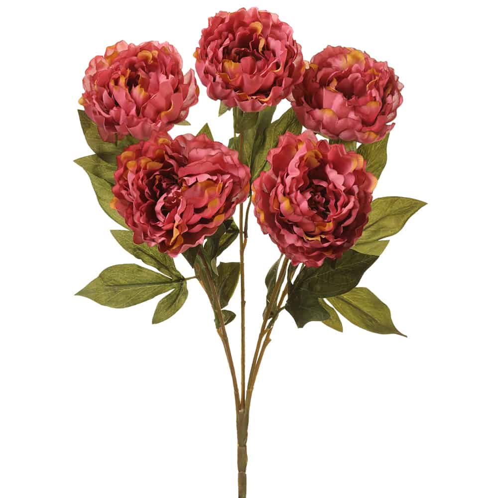 Peony Dusty Rose 64 cm - Realistic Artificial Peony Stem with Soft Dusty Rose Blooms - Perfect for Floral Arrangements, Bouquets, Wreaths, and Home Décor - Long-Lasting and Low Maintenance