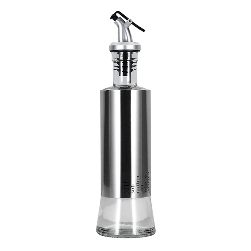 Food Grade Kitchen Vinegar Sprayer Refillable Dispenser Glass Bottle for cooking Silver 350ml