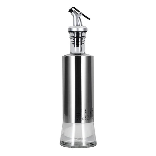 Food Grade Kitchen Vinegar Sprayer Refillable Dispenser Glass Bottle for cooking Silver 350ml