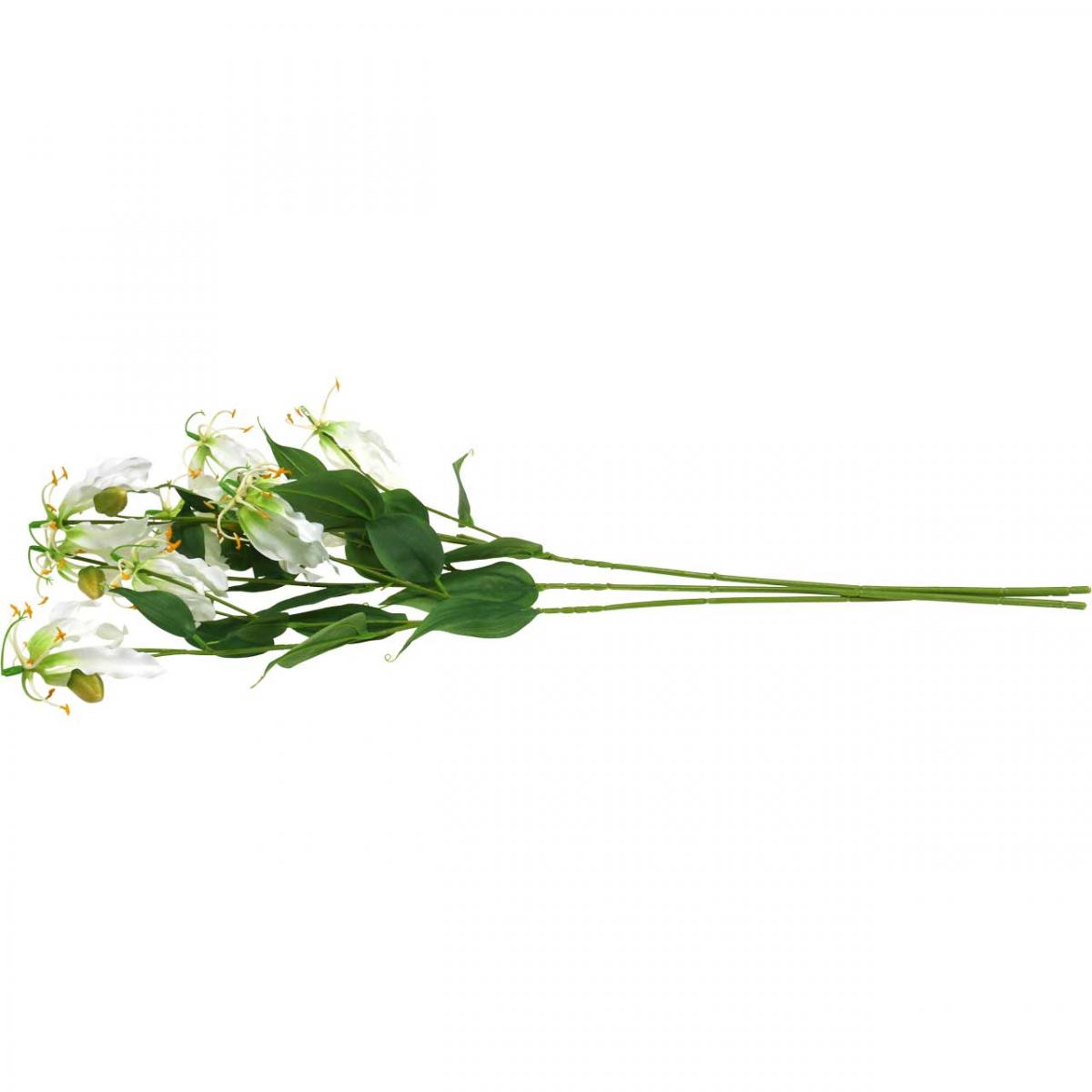 Gloriosa Spray Ivory - Realistic Artificial Gloriosa Stem with Elegant Ivory Blooms - Perfect for Floral Arrangements, Bouquets, Wreaths, and Home Décor - Long-Lasting and Low Maintenance