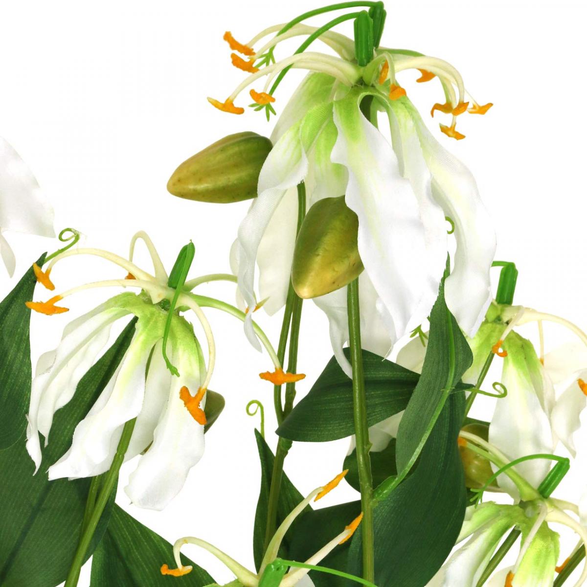 Gloriosa Spray Ivory - Realistic Artificial Gloriosa Stem with Elegant Ivory Blooms - Perfect for Floral Arrangements, Bouquets, Wreaths, and Home Décor - Long-Lasting and Low Maintenance
