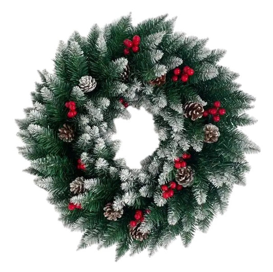 12'' Mixed Pine Candle Wreath - Festive Holiday Centerpiece with Lush Greenery for Christmas Decor - Perfect for Table Displays, Mantels, and Home Decorations