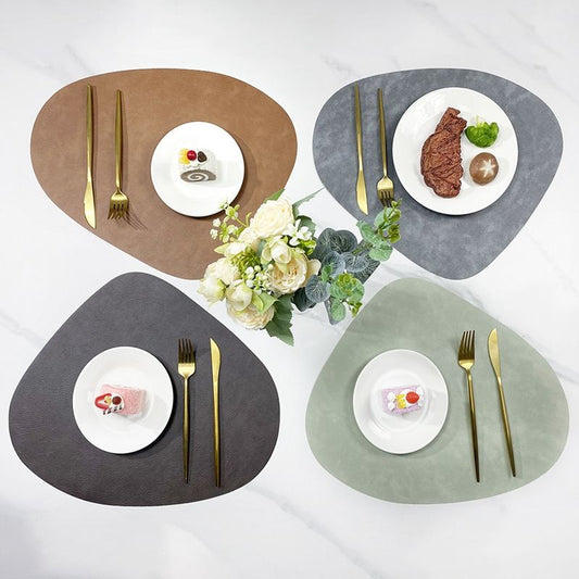 Nordic Style Table Decoration - Irregular Triangle Coaster for Cups - Leather Dining Placemats for Stylish, Minimalist Home Decor - Perfect for Dining Tables, Tea Sets, and Everyday Use
