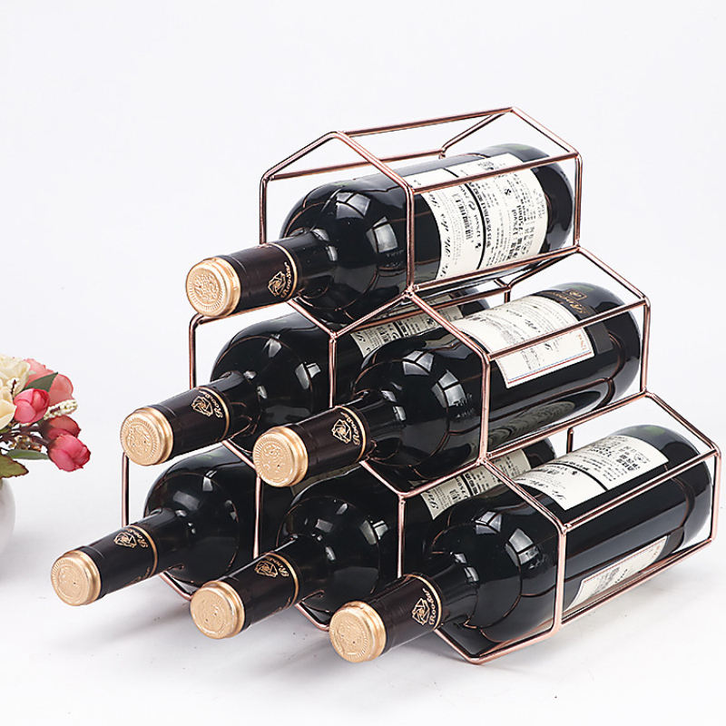 6-Bottle Wine Holder - Stylish and Functional Wine Rack for Storing and Displaying Bottles - Perfect for Home Bar, Kitchen, or Dining Room Decor
