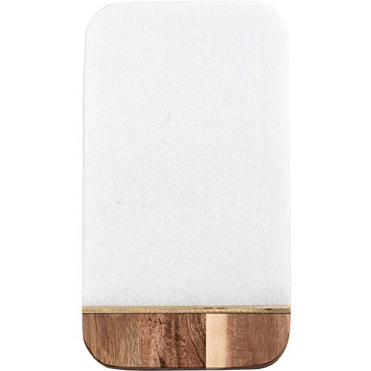 Marble and Acacia Bread Cutting Board - Stylish and Functional Board for Slicing Bread - Durable Combination of Marble and Acacia Wood for Kitchen or Serving Use