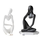 Luxury Gold Resin Abstract Sculpture – Modern Black & White Art Décor for Home, Office & Living Room – Elegant Geometric Statue for Shelves, Table & Interior Design Accents