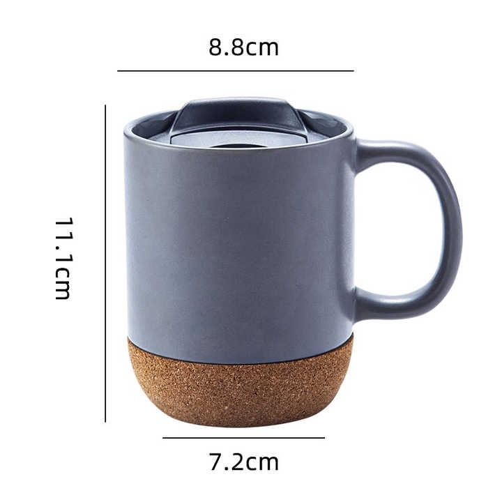 400ml matte stoneware multi colour tea coffee ceramic mug with natural cork base