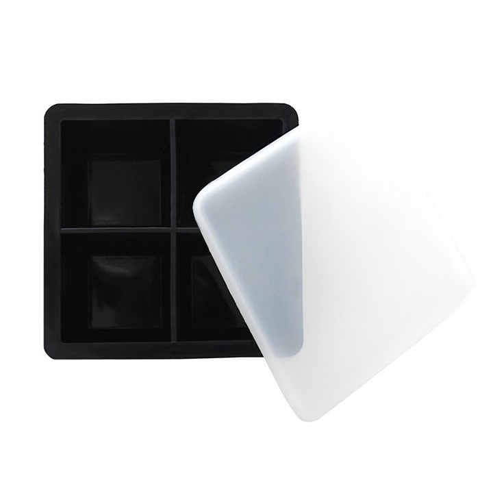 Custom Eco-friendly 37 grids round silicone ice cube tray mold with lid ice ball Maker Blue