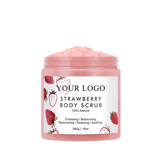 Whipped whitening candy all-natural fruit skin care – private label organic strawberry lightning exfoliating cream body scrub, deeply nourishes and brightens skin, exfoliates dead cells, enhances smoothness and radiance, suitable for all skin types
