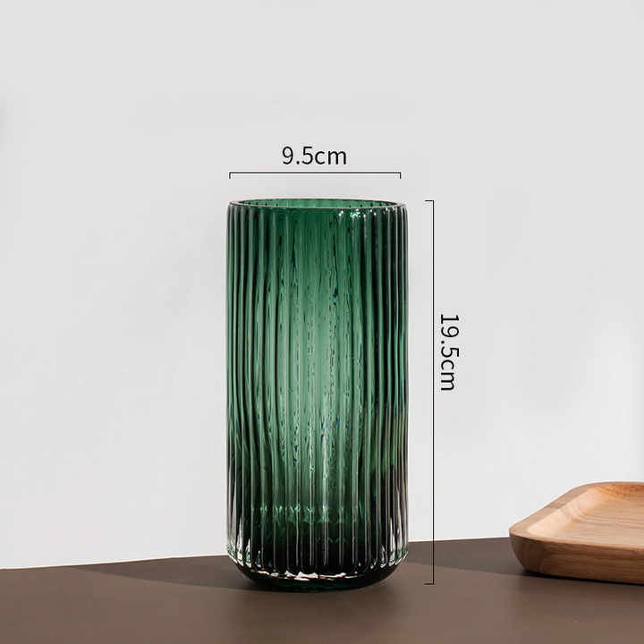 Green European Art Transparent Centerpiece Glass Vase