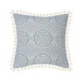 Morroca Style Tufted Cotton Linen Cushion Cover with Tassel