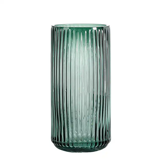 Green European Art Transparent Centerpiece Glass Vase
