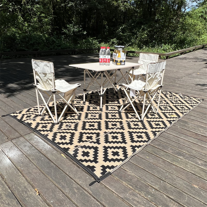 5x8FT 152x245cm PP outdoor picnic mat plastic woven picnic mats rolled beach mat