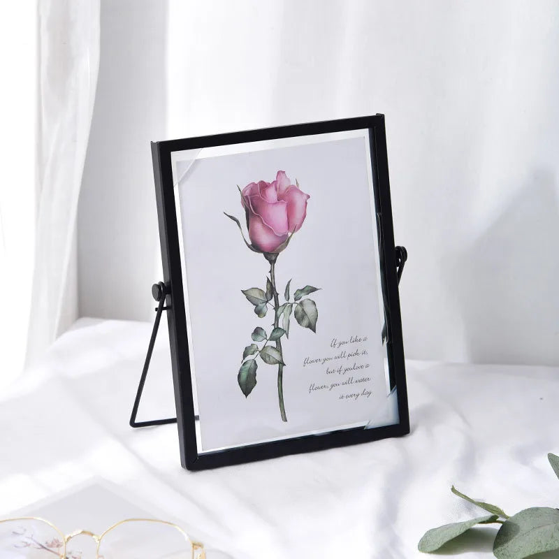 Nordic Gold Metal Picture Frame - DIY Wall Photo Cube Frame for A4 Posters, Family Photos, and Baby Pictures - Elegant Black and Gold Decorative Frame for Home or Office Decor