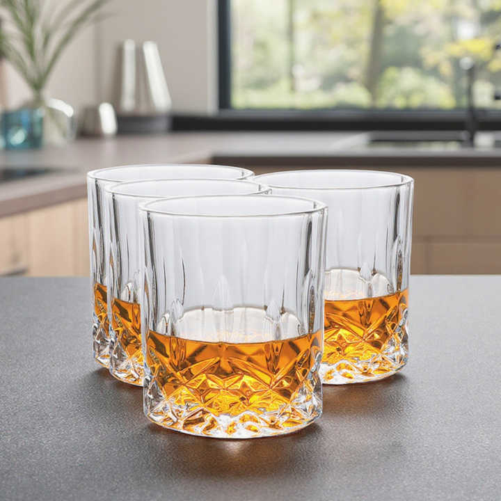 330ml whiskey glass – robust and stylish, perfect for serving whiskey, bourbon, or other spirits, designed to enhance flavor and aroma, ideal for home bars, entertaining guests, or casual sipping.