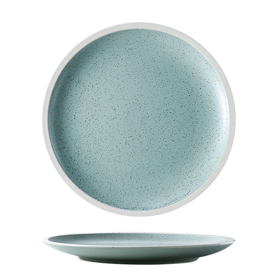 8-inch Blue Plate with Black Spots Ceramic Plate for Home Dining Table Decorative Plate for Serving Food and Table Settings Unique Design with Glossy Finish and Durable Material