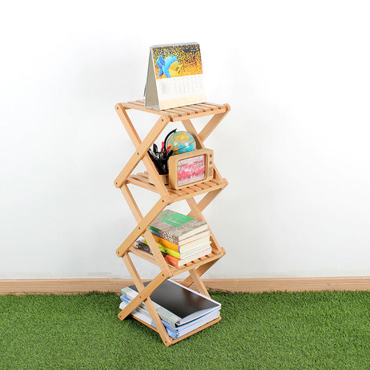 Solid Wood Folding Storage Rack - Multi-Layer Organizer for Kitchen, Bedroom, Shoes, and Flowers - Space-Saving, Durable, and Stylish - Perfect for Home Organization and Decorative Display