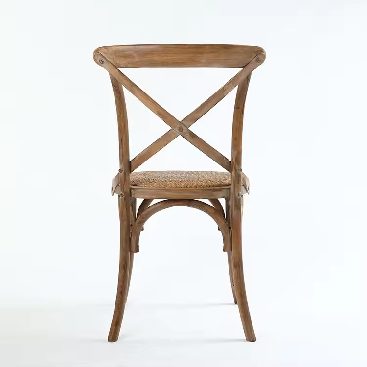 Rustic Vintage Bentwood Crossback Dining Chair - Wooden Stackable Design - L42xW54xH88 cm, 12 kg - Perfect for Home, Restaurant, Bistro, and Hotel Decor