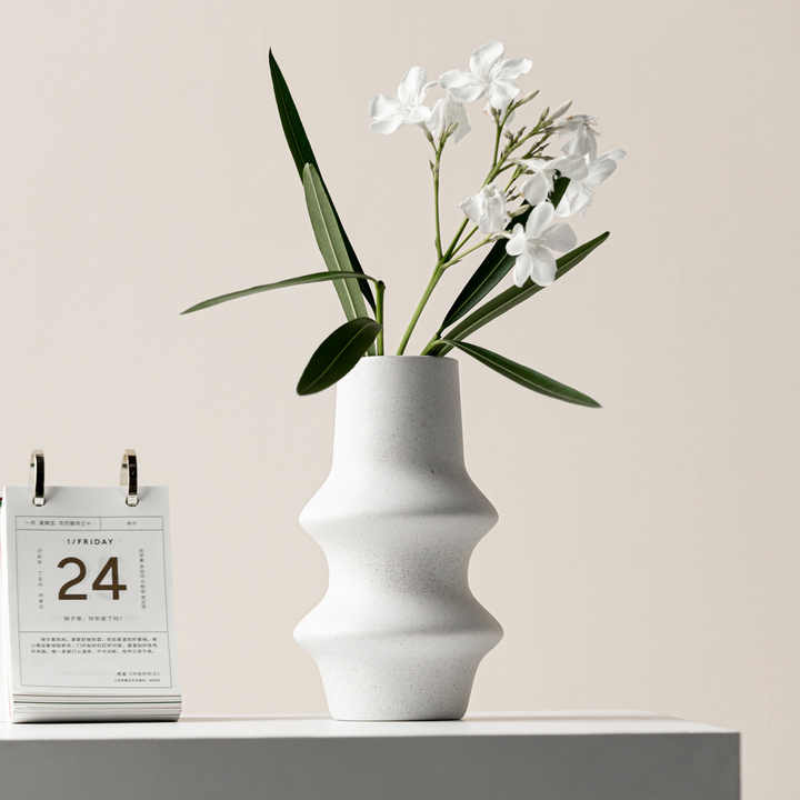 Indented Cone Shaped Home Decor Element Contemporary Home Decor Ceramic Vase For Weddings Ceramics