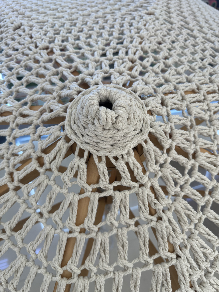Macrame Umbrella Pull - Decorative Rope Parasol Holder for Easy Umbrella Operation - Stylish and Functional Design for Patio or Garden Shade Control