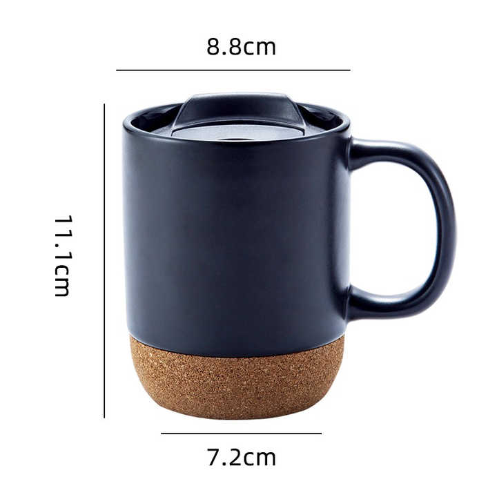 400ml matte stoneware multi colour tea coffee ceramic mug with natural cork base