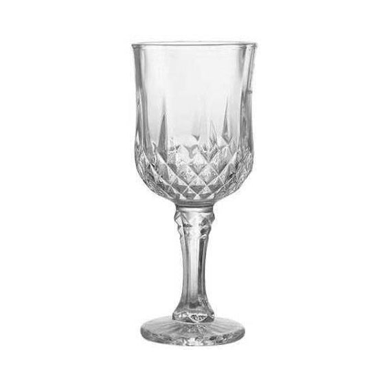 Diamond-Embossed Wine Glass – Elegant Cut Glass Goblet for Red & White Wine – Vintage Crystal Stemware for Dining, Parties & Home Bar