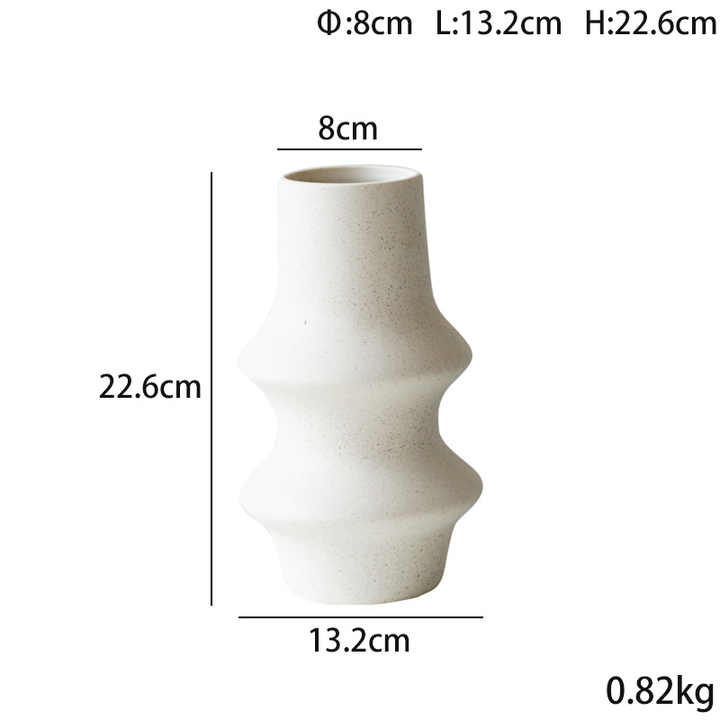 Indented Cone Shaped Home Decor Element Contemporary Home Decor Ceramic Vase For Weddings Ceramics