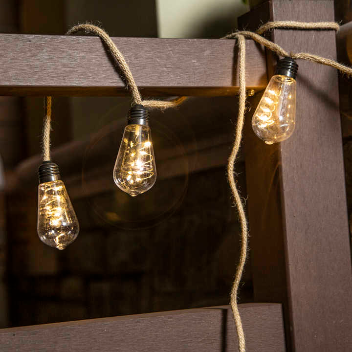 Olive Bulb Light Color Plating Christmas Light LED String Lights - Warm White, Hemp Rope, 2.7M, IP20, 4.5V, 50,000 Hours Lifespan, 3500K, Indoor Decorative Lighting