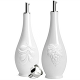 Tuscan Kitchen Porcelain Oil and Vinegar Dispenser Set 16 oz With Oil Pourer