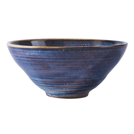 7-Inch Blue Flambe Ramen Bowl - Stylish Ceramic Bowl with Unique Flambe Glaze and Water Ripple Design - Perfect for Ramen, Noodles, Soups, and More - Durable, Elegant, Ideal for Everyday Use