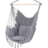 Comfortable Hammock Chair with Soft Cushions - Indoor/Outdoor Hanging Swing Seat for Relaxation and Leisure - Sturdy Cotton Fabric, Includes Hanging Hardware