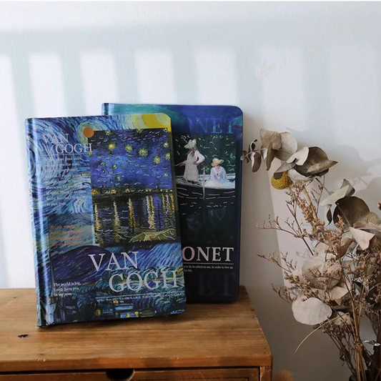 Van Gogh Monet Fancy Famous Painting Hardcover Journal Notebook 98 sheets