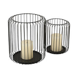 Small Retro Metal Iron Wire Lantern Candle Holder - Vintage-Inspired Candle Holder for Creating Cozy, Atmospheric Lighting - Perfect for Home Decor, Tablescapes, or Outdoor Settings