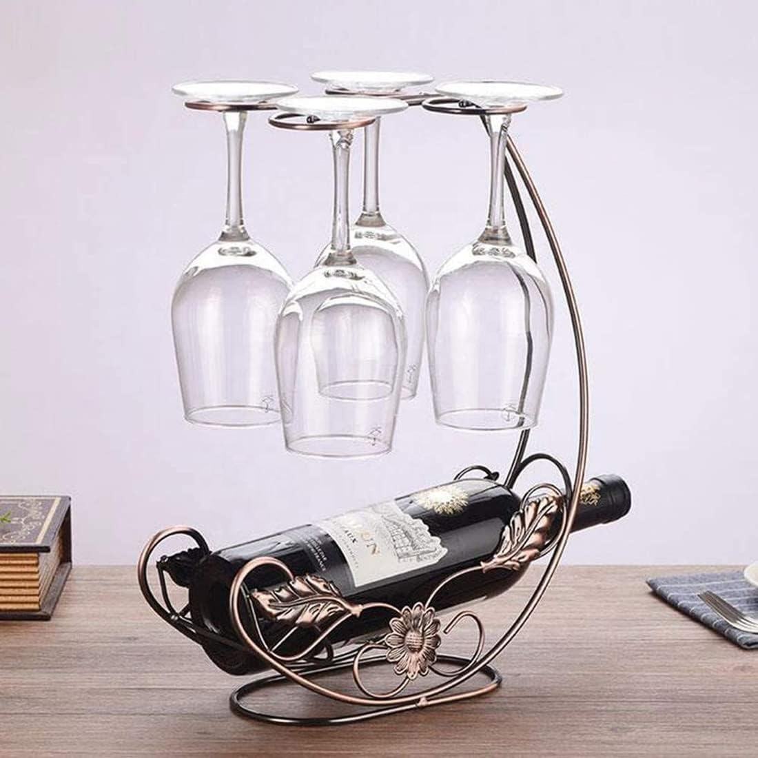 Wine Holder for 4 Glasses - Elegant and Functional Rack for Storing Wine Glasses - Perfect for Home Bar, Kitchen, or Dining Area Decor