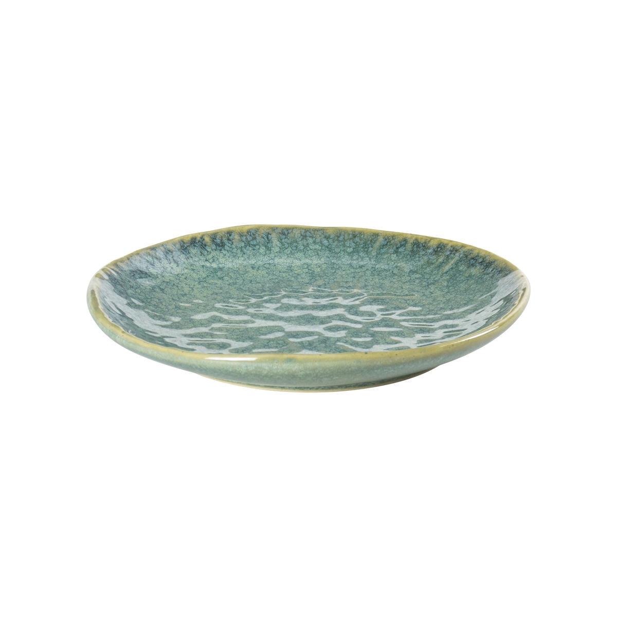Embossed Crystal Green Stoneware Crockery Set - 16-Piece Dinnerware Set - Elegant and Durable for Dining, Serving, and Entertaining in Style