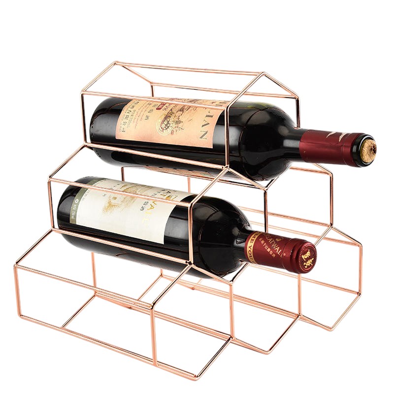 6-Bottle Wine Holder - Stylish and Functional Wine Rack for Storing and Displaying Bottles - Perfect for Home Bar, Kitchen, or Dining Room Decor