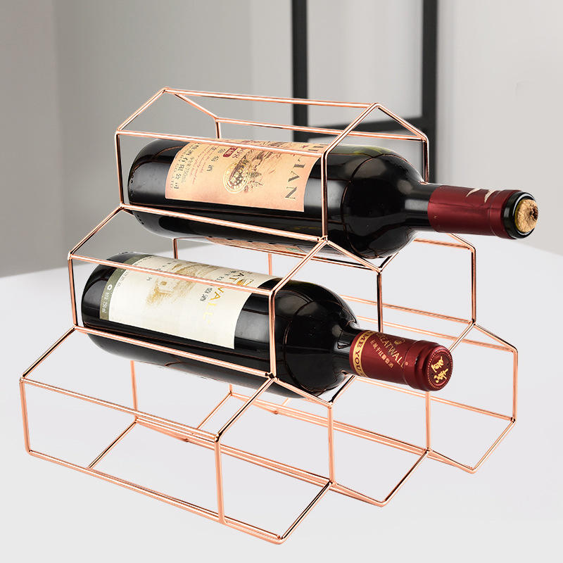 6-Bottle Wine Holder - Stylish and Functional Wine Rack for Storing and Displaying Bottles - Perfect for Home Bar, Kitchen, or Dining Room Decor