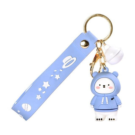 Cartoon cute 3D bear keychain soft rubber bag accessories charms phone charms