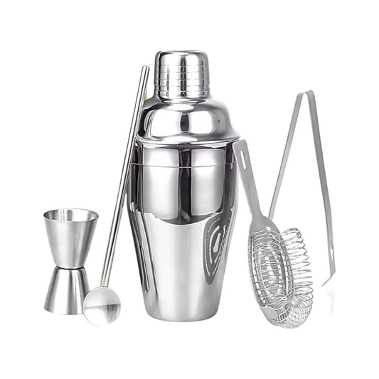 Cocktail Shaker Bartender Kit - Stainless Steel Shaker, Available in Silver, 10.5x10.5x22.7 cm Package, 0.550 kg Weight
