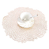 Romantic PVC Rose Gold Plastic Placemats for Kitchen Dining Table Decorative Table Mats for Home Décor and Elegant Dining Settings Heat-Resistant Waterproof Table Mats with Stylish Rose Gold Finish