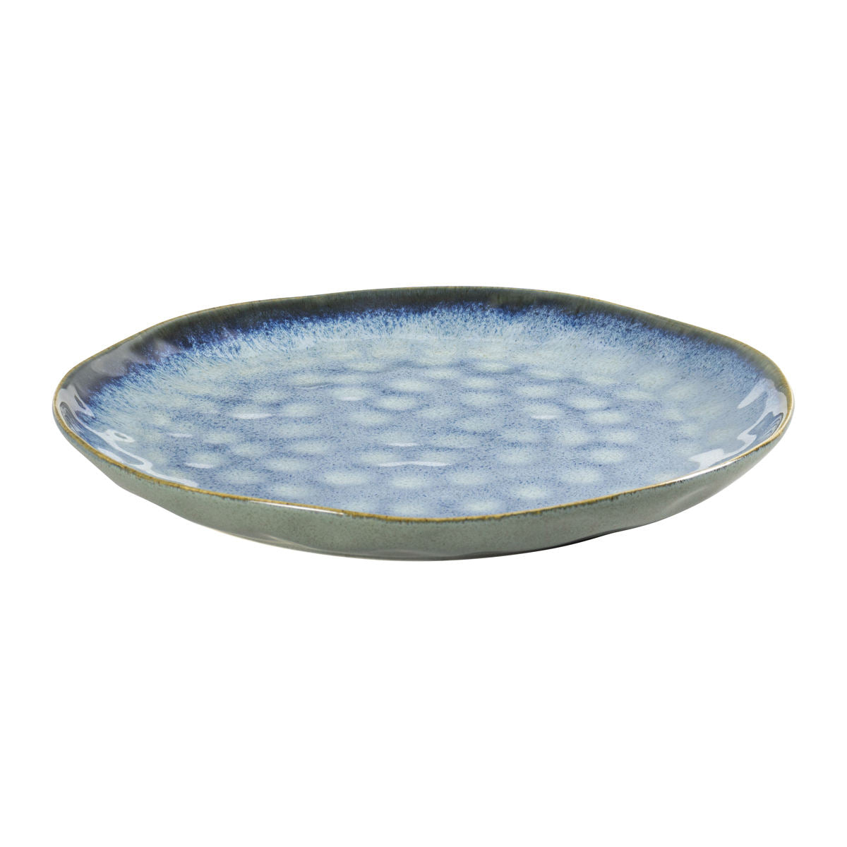 Waterdrop Blue Jeans Stoneware Crockery Set - 16-Piece Dinnerware Set - Stylish and Durable for Dining, Serving, and Entertaining with a Trendy and Casual Aesthetic