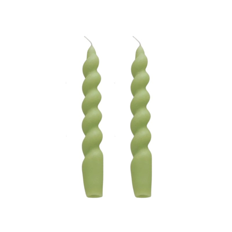 Elegant Decorative Twisted Taper Candles Set of 2 – 25 cm Tall – Unscented Paraffin Wax – Ideal for Home Décor, Weddings, and Celebrations