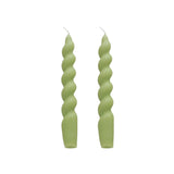 Natural Soy Wax Twisted Spiral Candle Stick - Green Decorative Candle for Elegant Home Decor - Eco-Friendly and Stylish for Dining, Events, or Adding a Touch of Ambient Charm