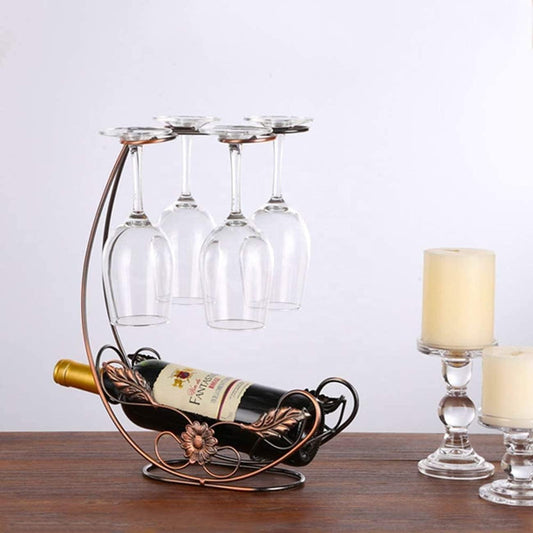 Wine Holder for 4 Glasses - Elegant and Functional Rack for Storing Wine Glasses - Perfect for Home Bar, Kitchen, or Dining Area Decor