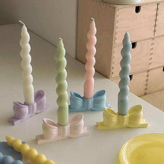 Natural Soy Wax Twisted Spiral Candle Stick - Blue Decorative Candle for Elegant Home Decor - Eco-Friendly and Stylish for Dining, Events, or Creating Ambient Lighting