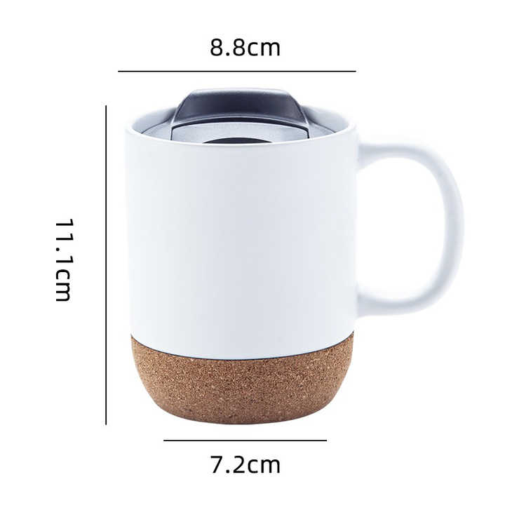 400ml matte stoneware multi colour tea coffee ceramic mug with natural cork base