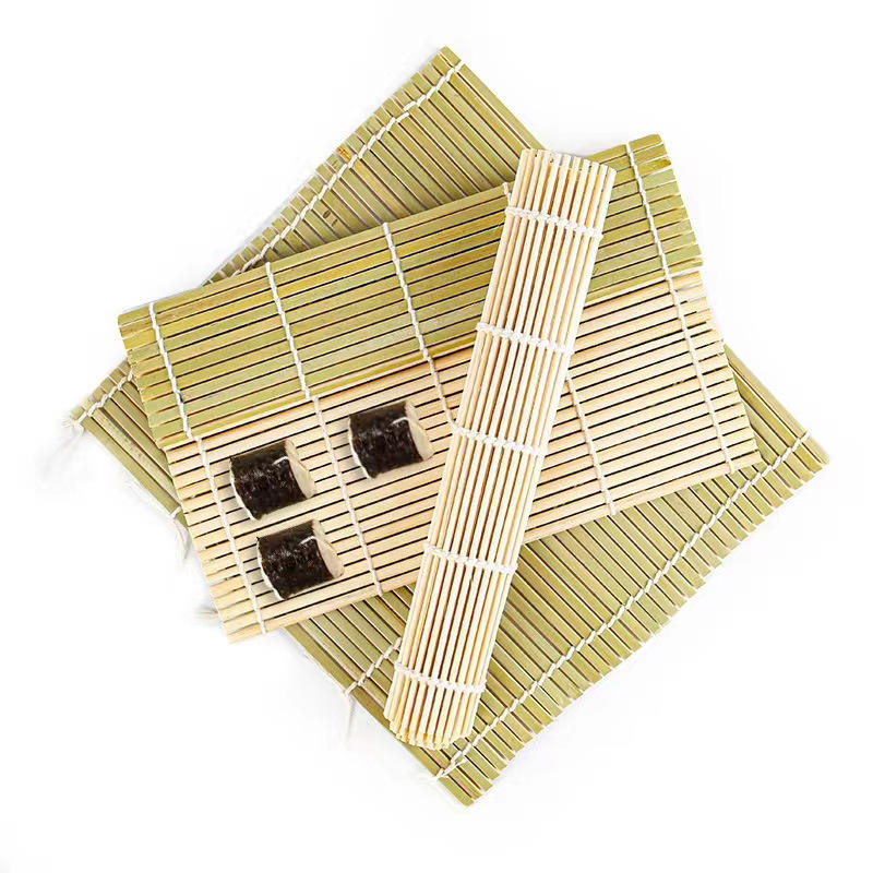 Jimao Disposable Medium Square Bamboo Sushi Mat - New Green Design - Eco-Friendly and Popular for Making Authentic Sushi at Home or in Restaurants
