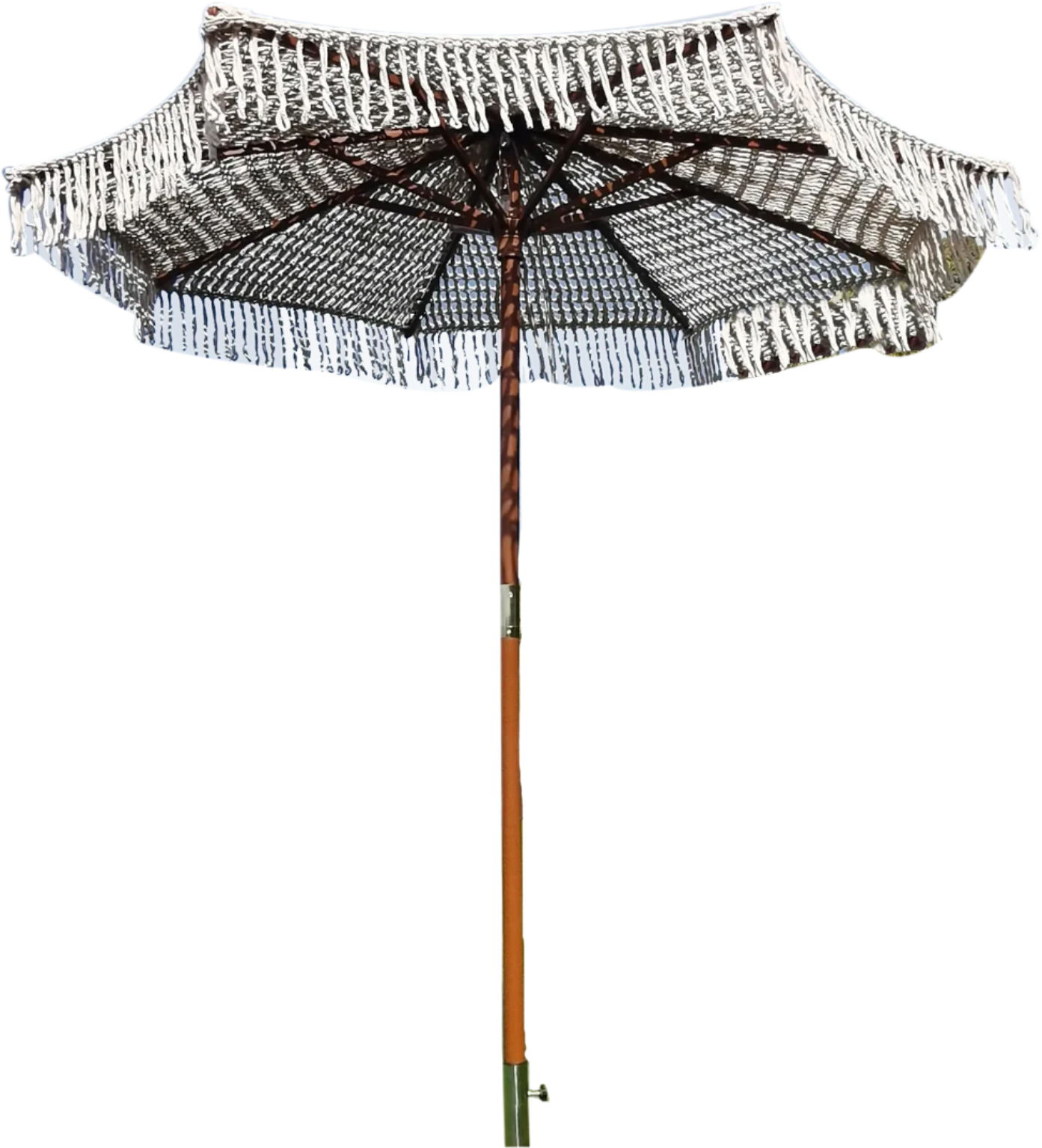 Macrame Umbrella Pull - Decorative Rope Parasol Holder for Easy Umbrella Operation - Stylish and Functional Design for Patio or Garden Shade Control
