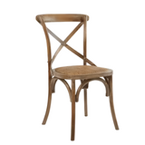 Rustic Vintage Bentwood Crossback Dining Chair - Wooden Stackable Design - L42xW54xH88 cm, 12 kg - Perfect for Home, Restaurant, Bistro, and Hotel Decor
