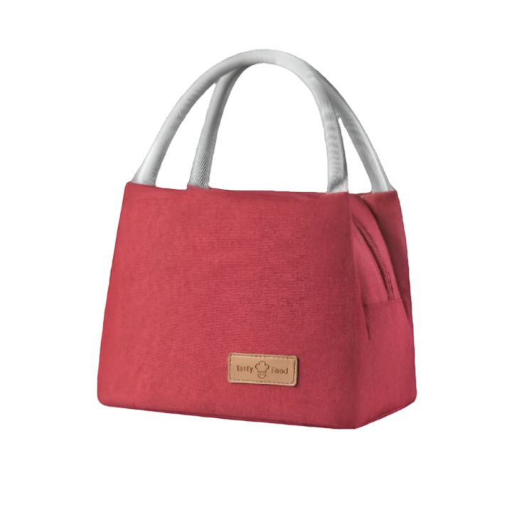Bento Red bag large thickened student lunch bag Oxford cloth one shoulder outdoor picnic thermal insulation bag